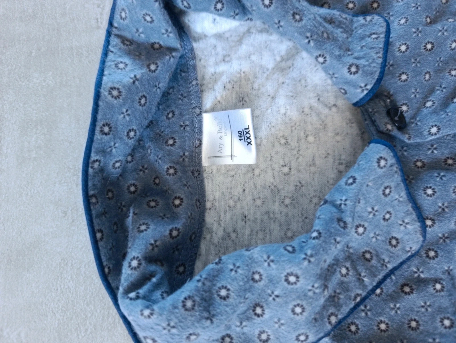 Veste de interior / casaco de pijama Ary & Bell 100% algodão azul estampado – XXXL – photo 6